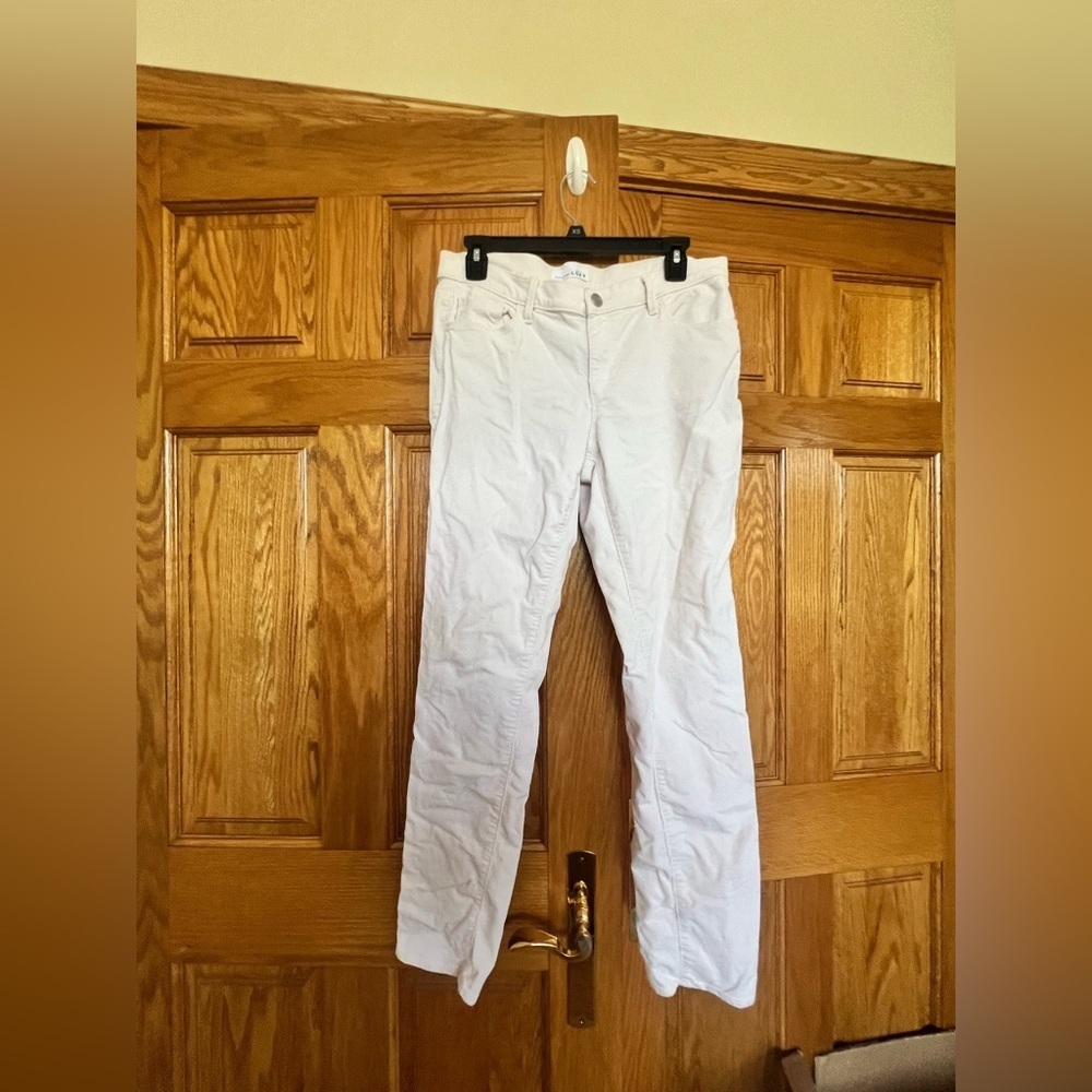 Ann Taylor - LOFT Modern Skinny White Cream Straight Leg Casual Pants